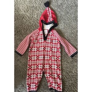 Hanna Anderrson Unisex Fair Isle Hooded Romper-Size 70‎ Christmas Winter